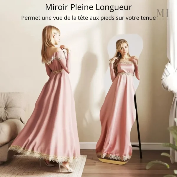 Miroir sur pied en verre trempé HD