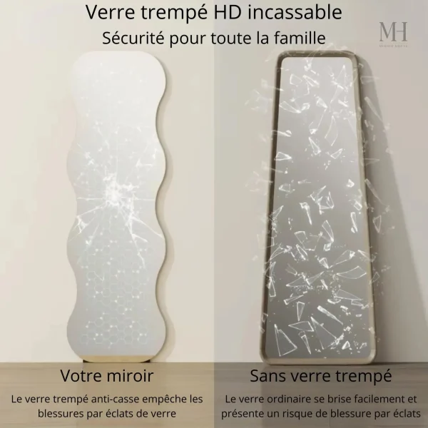 Miroir de sol design vague 160 x 50 cm
