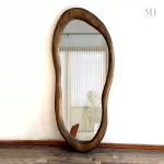 Grand Miroir Sur Pied en Bois Naturel