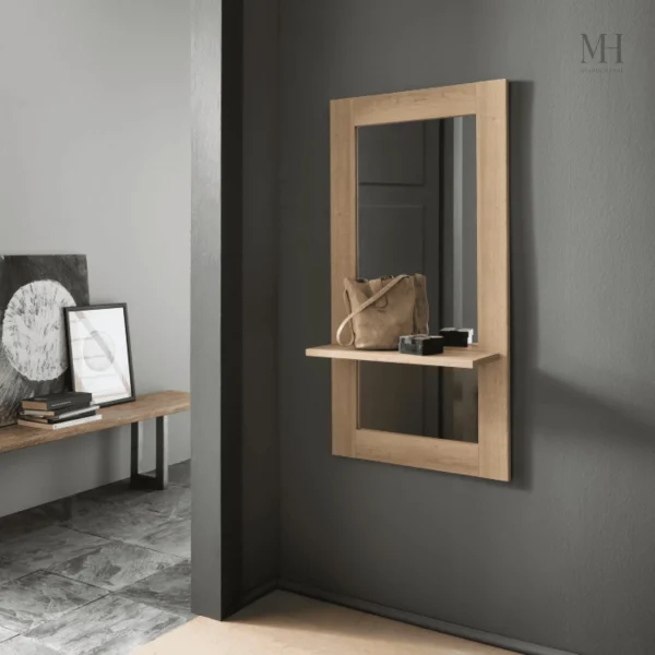 miroir-etagere-bois-1 Miroir étagère bois raffiné 126x66 cm