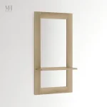 Miroir mural en bois élégant avec étagère intégrée