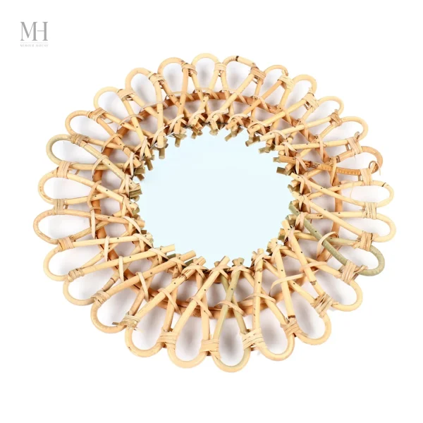 Miroir rotin au style naturel et apaisant