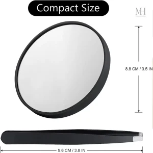Miroir compact avec ventouse, idéal pour le maquillage