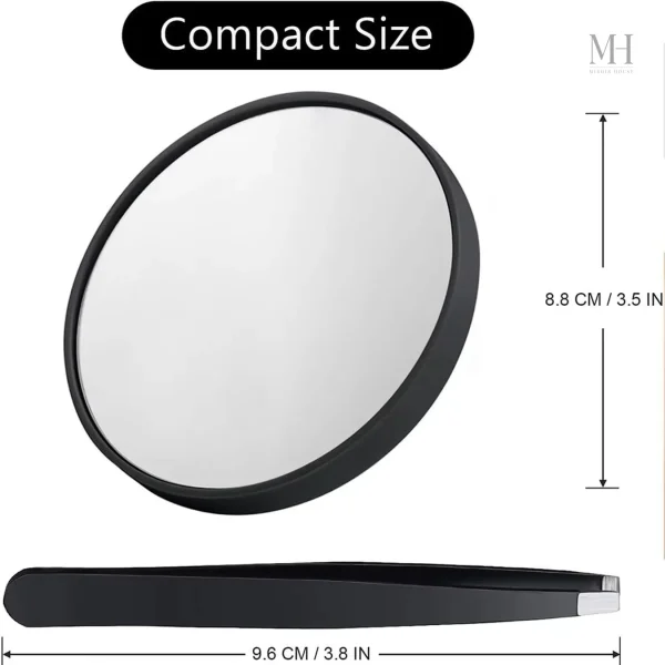 Miroir compact avec ventouse, idéal pour le maquillage
