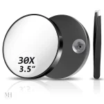 Miroir ventouse noir 30x pour un reflet détaillé