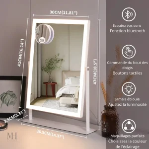 Miroir grossissant 10X pour un maquillage précis