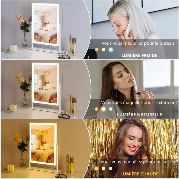 Miroir miroir, outil de maquillage avec technologie Bluetooth