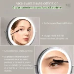 Miroir de beauté mural 20 cm, idéal pour un look parfait