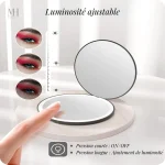 Miroir maquillage compact avec fonction d'éclairage