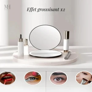 Miroir portable avec éclairage LED pour un make-up parfait