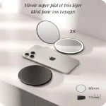 Miroir maquillage avec LED, idéal pour retouches rapides