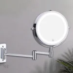 Miroir Grossissant LED Mural avec Bras Articulé