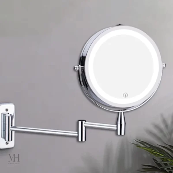 miroir-grossissant-led-1 Miroir Grossissant LED Mural avec Bras Articulé