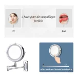 Miroir mural éclairé pour un make-up parfait