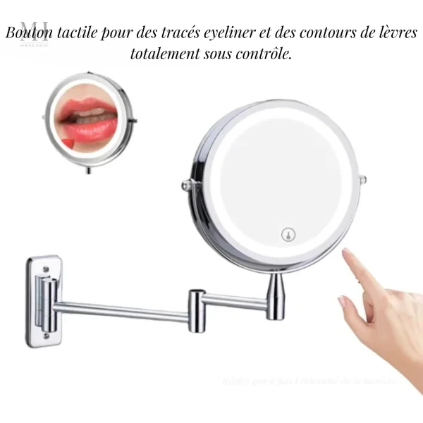 Miroir de beauté avec bras ajustable