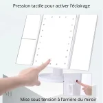 Miroir grossissant lumineux x2 pour un make-up parfait