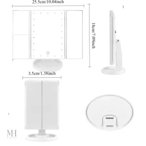 Miroir pliable triptyque x3 pour une vue détaillée
