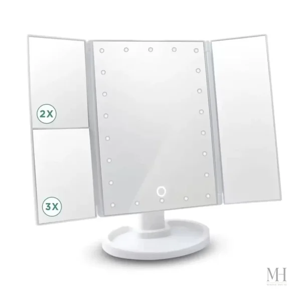 Miroir de beauté avec éclairage LED pour une application facile