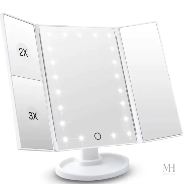 Miroir pliable x2 avec grossissement pour zoomer sur les détails