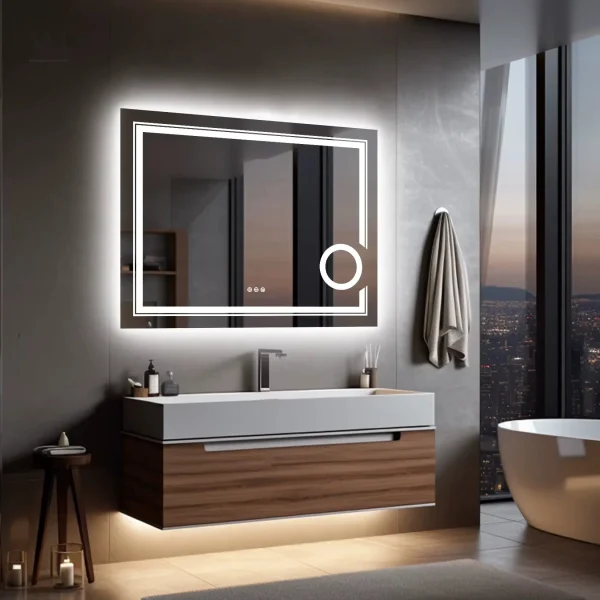 Miroir pratique avec fonction anti-buée pour clarté