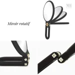 Miroir à main avec grossissement pour les retouches de beauté