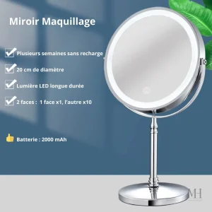 Miroir maquillage LED x10 pour un make-up impeccable