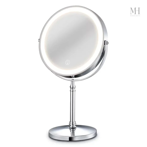 Miroir LED double face pour application de maquillage parfaite
