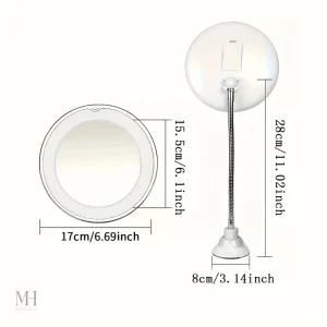 Accessoire beauté : miroir avec ventouse et grossissement 10X