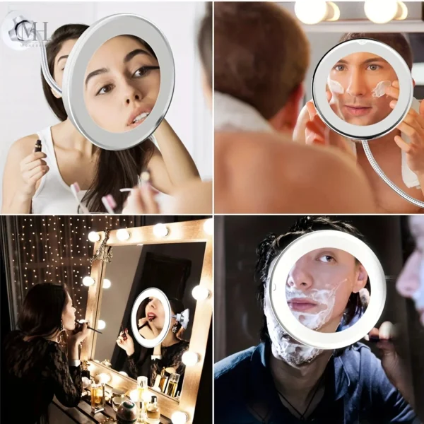 Miroir ventouse 10X, idéal pour les retouches de maquillage