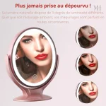 Miroir lumineux réglable pour un maquillage parfait