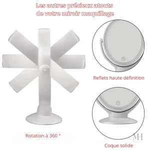 Miroir x7 avec éclairage adapté pour détails précis