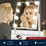 Miroir de maquillage design avec éclairage LED intégré