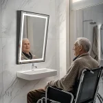Miroir LED 60x90 cm antibuée pour salle de bain