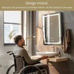 Miroir design inclinable avec éclairage LED