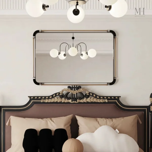Miroir au style industriel avec cadre rectangulaire élégant