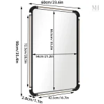 Miroir rectangulaire en métal noir au style exceptionnel