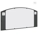 Miroir mural grand format en arche style atelier noir