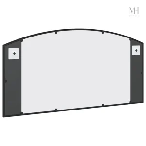 Miroir mural grand format en arche style atelier noir