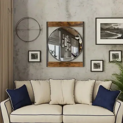 miroir-industriel-vintage-1 Miroir vintage en métal et bois, style industriel