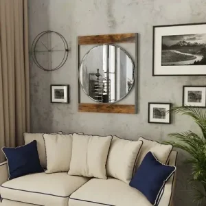 Miroir rectangulaire au design intemporel en métal