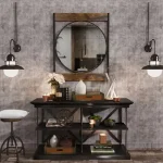 Miroir en métal design vintage, ajout décoratif