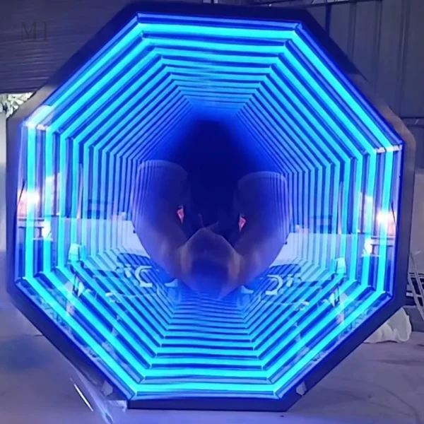 miroir-infini-1 Miroir Infini LED hexagonal 90×90 cm avec effet 3D