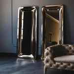 Miroir design contemporain DORIAN en inox poli