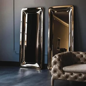 Miroir design contemporain DORIAN en inox poli