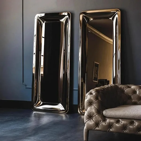 miroir-inox-1 Miroir design contemporain DORIAN en inox poli