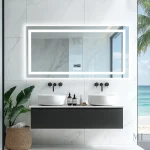 Miroir avec Bluetooth pour musique en salle de bain
