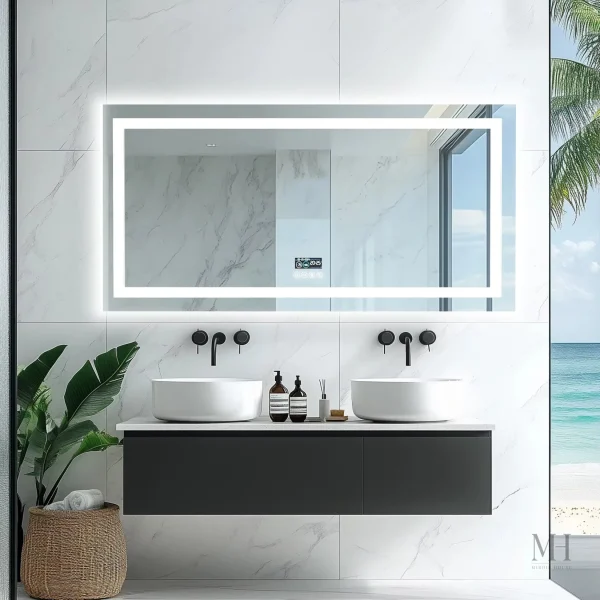 Miroir avec Bluetooth pour musique en salle de bain