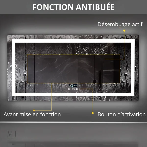 Miroir lumineux, parfait pour le maquillage