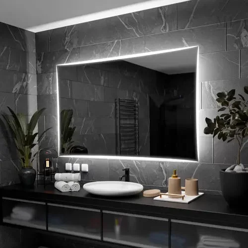 miroir-led-140x60-etagere-1 Miroir Salle de Bain LED 140x60 cm avec Antibuée