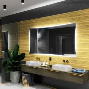 Miroir avec éclairage LED et station WiFi intégrée